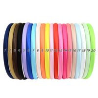 Children's Solid Color Ribbed Satin Cloth Bowknot Headband Wholesale sku image 1