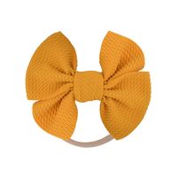 Children's Nylon Headband 4.8 Inches Corn Kernels Solid Color Bow Hair Ring Headwear sku image 3