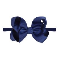 Children's Bow Headband Solid Color Curled Flower Elastic Hairband Wholesale sku image 2