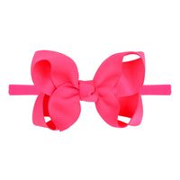 Children's Bow Headband Solid Color Curled Flower Elastic Hairband Wholesale sku image 10