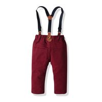 Solid Color Long-sleeved Shirt Red Trousers Four-piece Suit main image 4