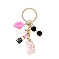 1 Piece Fashion Lipstick Glasses Alloy Plating Bag Pendant Keychain sku image 1