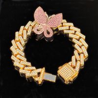 Hip Hop Micro Diamant Schmetterling Magnet Armband sku image 2