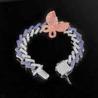 Hip Hop Micro Diamond Butterfly Magnet Bracelet sku image 4