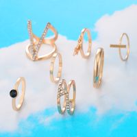 New Fashion Trendy Diamond V-shaped Ring Set main image 3