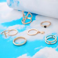 New Fashion Trendy Diamond V-shaped Ring Set main image 5