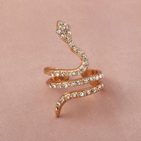 Snake-shaped Diamond Curved Adjustable Ring main image 5
