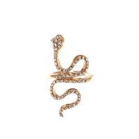 Snake-shaped Diamond Curved Adjustable Ring main image 6