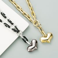 Exaggerated Punk Style Thick Chain Love Pendant Necklace main image 1
