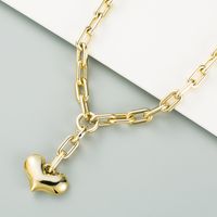 Exaggerated Punk Style Thick Chain Love Pendant Necklace main image 4