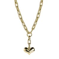 Exaggerated Punk Style Thick Chain Love Pendant Necklace main image 6