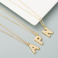 Korean Letters Gold Geometric Double-layer Necklace main image 1