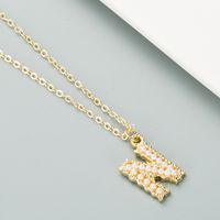 Korean Letters Gold Geometric Double-layer Necklace main image 4