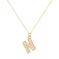 Korean Letters Gold Geometric Double-layer Necklace main image 6