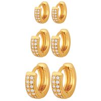 Korean Double Row Diamond Small Earrings main image 1