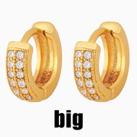 Korean Double Row Diamond Small Earrings main image 3