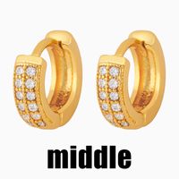 Korean Double Row Diamond Small Earrings main image 4