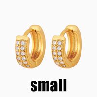 Korean Double Row Diamond Small Earrings main image 5