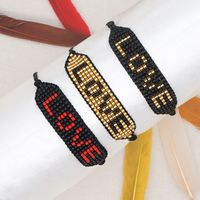 Bohemian Handmade Beaded Miyuki Rice Beads Letter Bracelet main image 2
