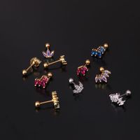 Ear Cartilage Rings & Studs Lady Crown Copper Plating Artificial Gemstones main image 5