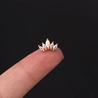 Ear Cartilage Rings & Studs Lady Crown Copper Plating Artificial Gemstones main image 4