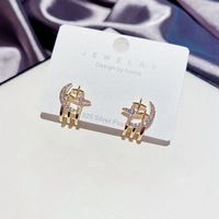 S925 Silver Needle Zircon Micro-inlaid Stars Earrings main image 6
