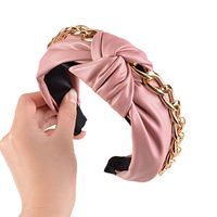 Fashion Chain Broad-sided Knotted Leather Headband main image 6