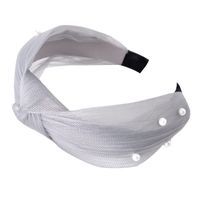 Lace Mesh Pearl Wide-brimmed Headband main image 5