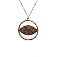 Micro-inlaid Zircon Demon Eye Pendant Necklace main image 3