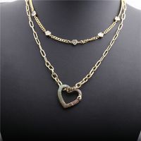 Micro-inlaid Zircon Heart Multi-layer Necklace main image 3