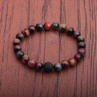 New Peacock Tiger Eye Stone Volcanic Stone Beaded Bracelet main image 5