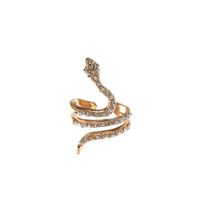 Snake-shaped Diamond Curved Adjustable Ring sku image 1