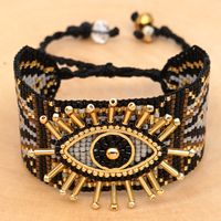 Miyuki Mizhu Handwoven Wide Female Bracelet Evil Eye Turkish Evil Eye Jewelry sku image 3
