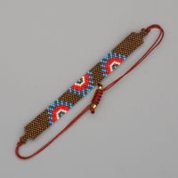 Fashion Turkish Evil Eye Long Eyelashes Miyuki Rice Beads Bracelet sku image 1