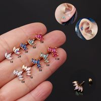 Ear Cartilage Rings & Studs Lady Crown Copper Plating Artificial Gemstones sku image 1