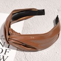 Wide-brimmed Leather Headband sku image 3