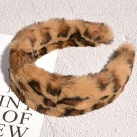 Leopard Print Retro Plush Headband sku image 3