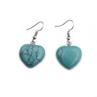 Turquoise Heart Earrings sku image 1