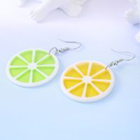 Heart Fruit Resin Lemon Earrings main image 4