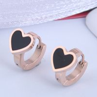 Simple Love Titanium Steel Earrings sku image 1