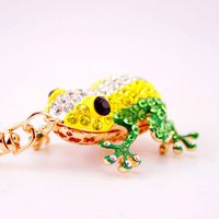 Creative New Cute Color Diamond Big Eye Frog Keychain main image 3