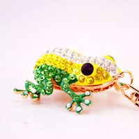 Creative New Cute Color Diamond Big Eye Frog Keychain main image 4
