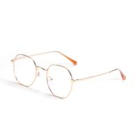 Metal Polygon Thin Frame Blue Light Flat Glasses sku image 4