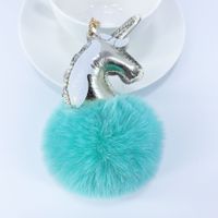 8cm Rex Rabbit Fur Ball Pu Einhorn Schlüsselbund sku image 2