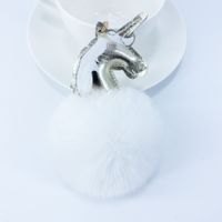 8cm Rex Rabbit Fur Ball Pu Einhorn Schlüsselbund sku image 3