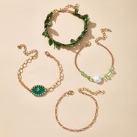 Ensemble De Bracelet Réglable En Perles De Cristal Étoile Octogonale À L&#39;huile De Goutte Verte main image 3