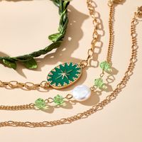 Ensemble De Bracelet Réglable En Perles De Cristal Étoile Octogonale À L&#39;huile De Goutte Verte main image 5