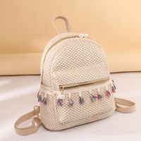 Fringed Straw Woven Backpack main image 4