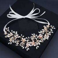 Tocado De Perlas Coreano Hecho A Mano Flor Boda Diadema Novia Diadema main image 1