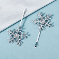Christmas Hairpin Korean Snowflake Word Clip Bangs Clip Rhinestone Hairpin main image 1